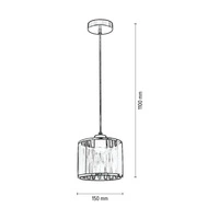 Anina Pendant Lamp 1xE14 Max.25W Black Metal/Transparent PVC Cable/Black-Chrome Shade 17930104