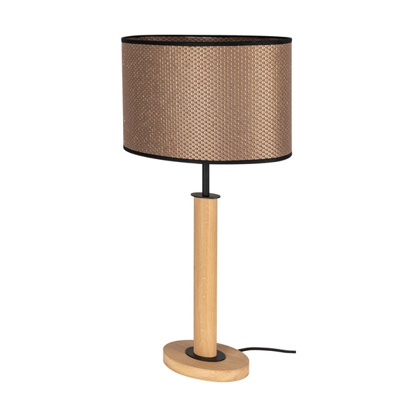 Mercedes Black Table Lamp 1x E27 Max.40W Oiled OakBlack/Brown-Black-Gold large