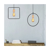 Carsten Wood Pendant Lamp 1xE27 Max.60W Oiled Oak/Black Metal/Black Fabric Cable 1651174