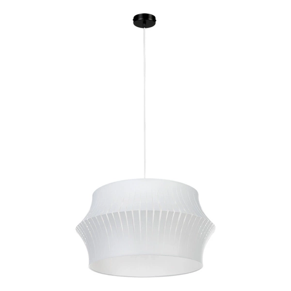 Lotus Pendant Lamp 1xE27 Max.60W Black Metal/Transparent PVC Cable/Gray Fabric Shade 15640104