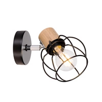 Phiphi Wall lamp 1xE27 Max.60W Black/Chrome/Oiled Oak 26114104