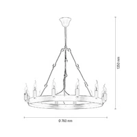 Lampa Wisząca Bellona 12xE14 Max.60W Czarny Metal 9801204