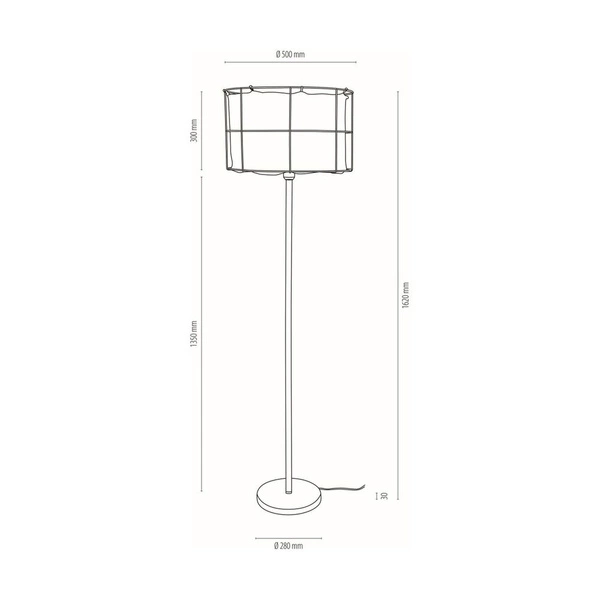 Marinero Lampa Podlogowa 1xE27 Max.15W LED Czarny/Lniany 124420104