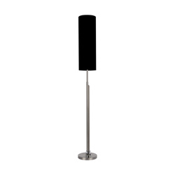 Eleganta Floor Lamp Incl. LED Integrated 1800lm+500lm 3000K 22W Satin Metal/Black Fabric Cable/Black Fabric Shade