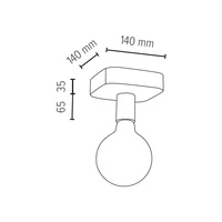 Fortan Ceiling Lamp 1xE27 Max.60W Concrete Gray/Black 8254136