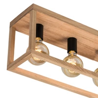 Kago Ceiling Lamp 4xE27 Max.60W Oiled Oak/Black Metal 9154474L