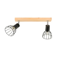 Lampa Sufitowa Megan Wood 2xE14 Max.40W Drewno Brzozowe/Czarny Metal 2344260