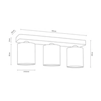 Gentle Ceiling Lamp 3xE27 Max.25W Gray Concrete/White Fabric Shade 2321336