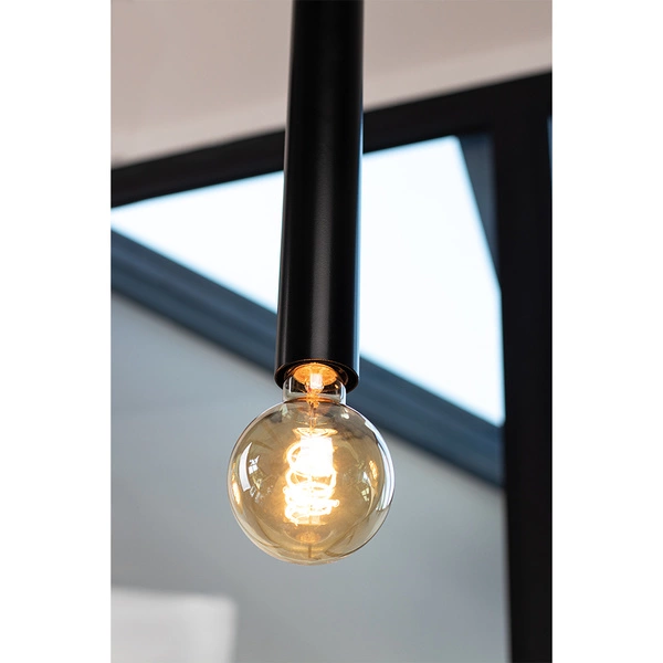 Barrel Pendant Lamp 3xE27 Max.60W Black Metal/Black PVC Cable 16709304