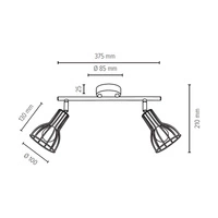 Megan Lampa Sufitowa 2xE14 Max.40W Czarny 2743204