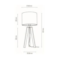 Lotta Lampa Stołowa 1xE27 Max.60W Orzech/Transparentny PVC/Czarny 94303076