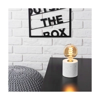 Strong Round Table Lamp 1xE27 Max.25W White Concrete/Black PVC Cable 6070937