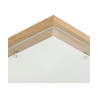 Finn Ceiling Lamp Incl. 1xLED Integrated 2100lm 2700K 24W Oiled Oak/Chrome Metal/White-Transparent Glass 4024074
