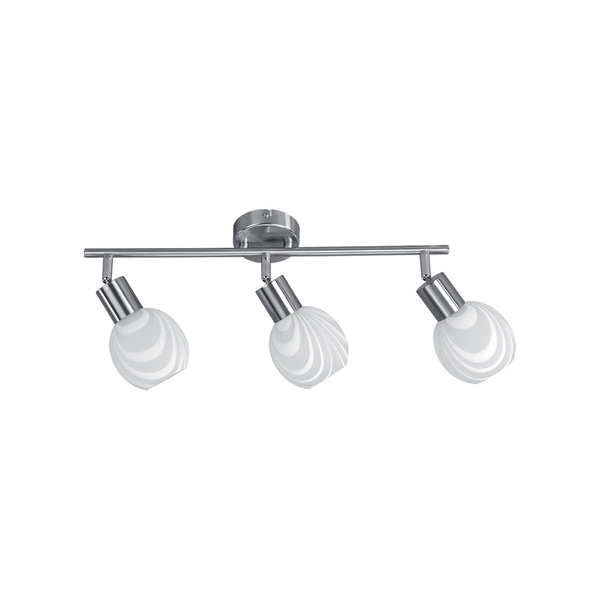 Sara Ceiling Lamp 3xE14 Max.40W Satin Metal/White Glass