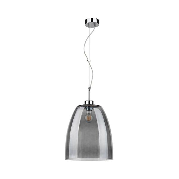 Campana Pendant Lamp 1xE27 Max.60W Chrome Metal/Transparent PVC Cable/Smoked Glass 9843028