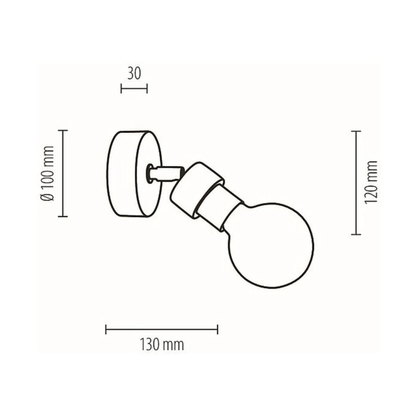Marjolaine Wall Lamp 1xE27 Max.25W Oiled Oak/Black Metal 2831104