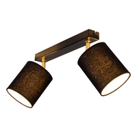 Aprillia Ceiling Lamp 2xE27 Max.25W Black Metal/Gold Metal/Black Fabric Shade 56346204