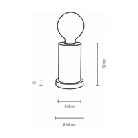 Tasse Lampa Stołowa 1xE27 Max.25W Dąb Olejowany/Czarny 7391174