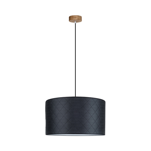 Mirabella Pendant Lamp 1xE27 Max.60W Oiled Oak/Black Fabric Cable/Black Synthetic Material Shade