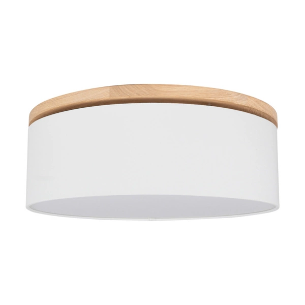 Josefina Ceiling Lamp Incl. 1xLED Integrated 1650lm 2700K 18W Stained Pine Brown/White Fabric Shade 4015111010746