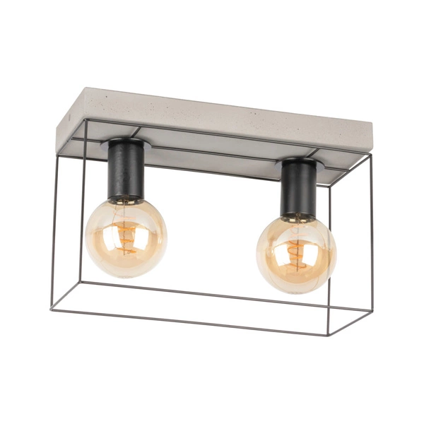 Gretter Concrete Ceiling Lamp 2xE27 Max.60W Gray Concrete/Black Metal 919408236