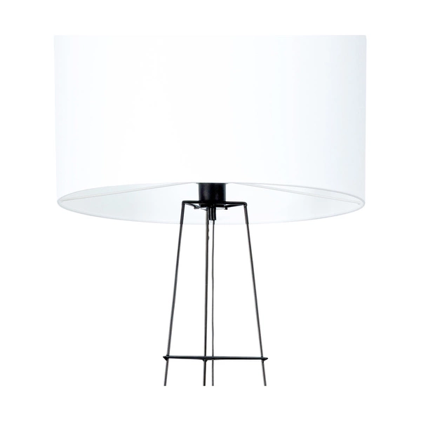 Marlene Floor Lamp 1xE27 Max.60W Black Metal/Black PVC Cable/White Fabric Shade 8682104