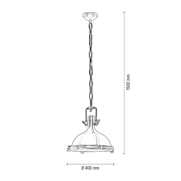 Trinity Pendant Lamp 1xE27 Max.60W Patina Metal/White Metal 1711111