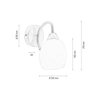 Kinkiet Pisa 1xE27 Max.60W Metal satynowy/białe szkło 8280127