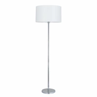 Lampa podłogowa Dove 1xE27 maks. 60W chromowany metal/przezroczysty kabel PVC/biały klosz z tkaniny 124380128