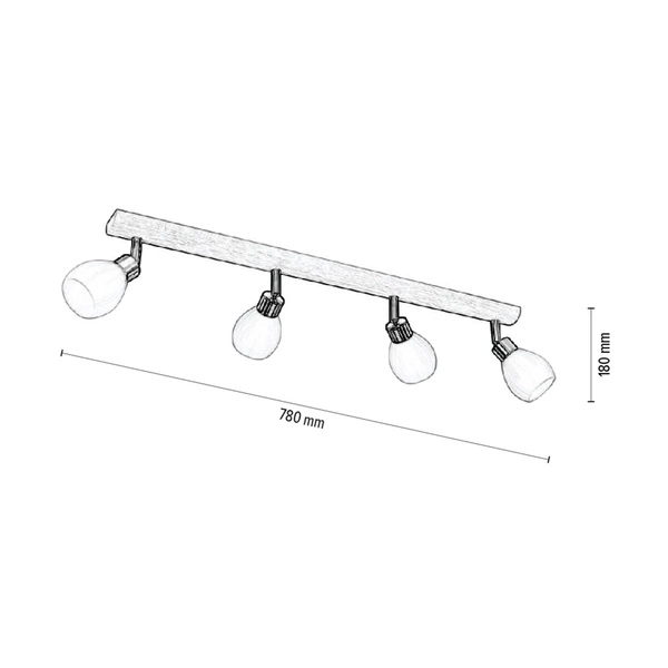 Kira Ceiling Lamp Incl. 4xG9 LED 300lm 2700K 3W Oiled Oak/Satin Metal/White Glass 2047417420993