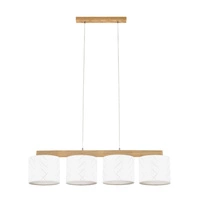 Punto Pendant Lamp 4xE27 Max.25W Oiled Oak/Transparent PVC Cable/Multicolor Wallpaper 524910404