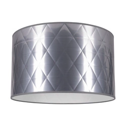 Lampshade Cylinder E27 H30 Silver Synthetic Fabric with white foil A0730