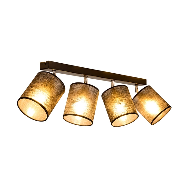 Lampa Sufitowa Nevoa 4xE27 Max.25W Czarny Metal/Chromowany Metal/Czarny Klosz Tkaniny 56795404