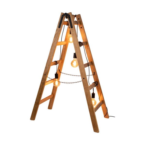 Eskalo Floor Lamp 4xE27 Max.15W LED Stained Pine Brown/Black Metal/Black PVC Cable 1219451