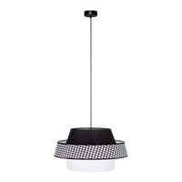 Preto Pepito Pendant Lamp 1xE27 Max.60W Black/Black/Houndstooth-Black-White 150079104