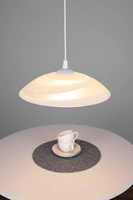 Okrągła lampa wisząca 1xE27 maks. 60W biały materiał syntetyczny/biały kabel PVC/białe szkło 4314502A