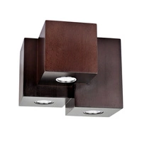 Wooddream Square Ceiling Lamp 3xGU10 Max.6W Walnut Beech Wood 2076376