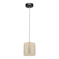 Ora Pendant Lamp 1xE27 Max.25W Black Metal/Transparent PVC Cable/Gold Fabric Shade 962041121