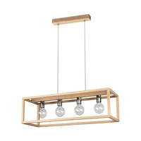 Lampa wisząca cztero-punktowa KAGO drewno dębowe kolor dąb olejowany oprawka chrome, 61500474 61500474