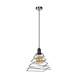 Komet Pendant Lamp 1xE27 Max.60W Chrome Metal/Black Metal/Black PVC Cable 1855104