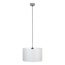 Grey Pendant Lamp 1xE27 Max.60W Stained Pine Gray/Black Fabric Cable/Gray Fabric Shade 160241157