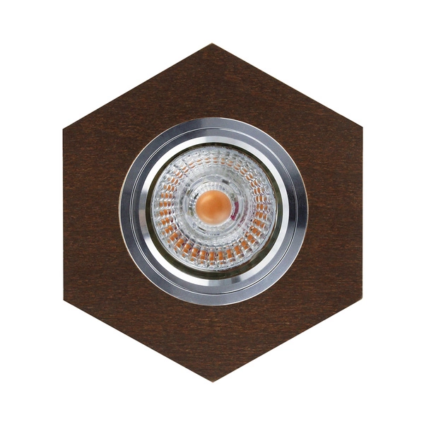 Vitar Wood Ceiling Eyelet Incl. 1xLED GU10 6W Walnut/Chrome 2518176