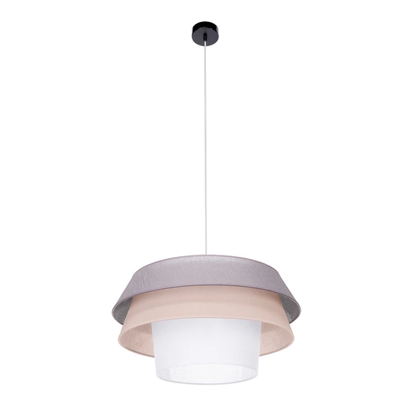 Amar Pendant Lamp 1xE27 Max.60W Black Metal/Transparent PVC Cable/Graphite-Pink-White Fabric Shade 160970104