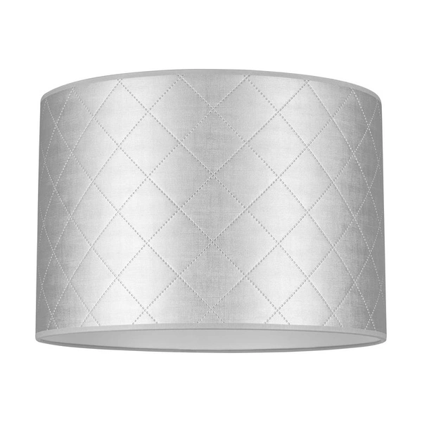 Lampshade Cylinder E27 H35 Silver Synthetic Fabric A0949