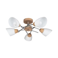 Viletta Wood Lampa Sufitowa 5xE27 Max.60W Dąb Olejowany/Chrom/Biały 8141574