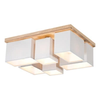 Paloma Ceiling Lamp 6xE27 Max.25W Oiled Oak/Gray Fabric Shade 2453674