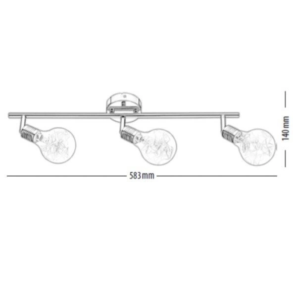 Lampa BULBS listwa sufitowa 3pkt żarówki miedziano - szklane 2507313