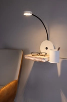 Lampa ścienna ARLES biała z półką i przypornikem na długopisy 5852102