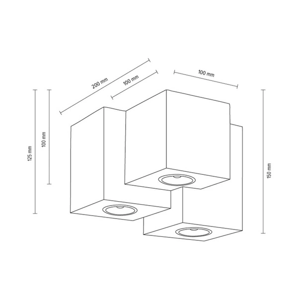 Wooddream Square Ceiling Lamp 3xGU10 Max.6W Birch Wood 2076360