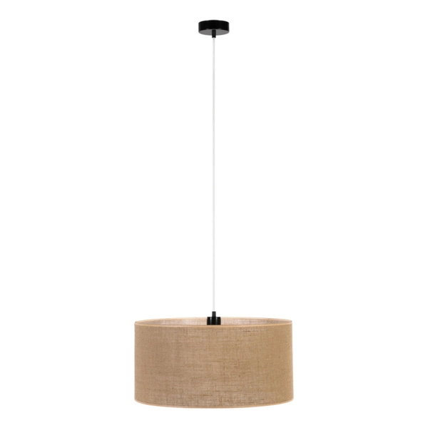 Jute Hanging Lamp 1xE27 Max.60W Black/Transparent/PVC/Beige 16910104